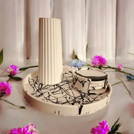 Grand vase à rayures